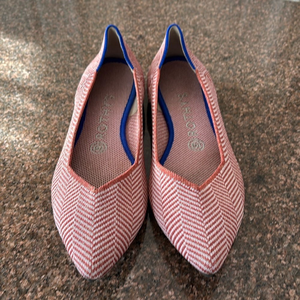 ROTHY’S LADIES AMBER METALLIC HERRING BONE FLATS-8 - Picture 2 of 9